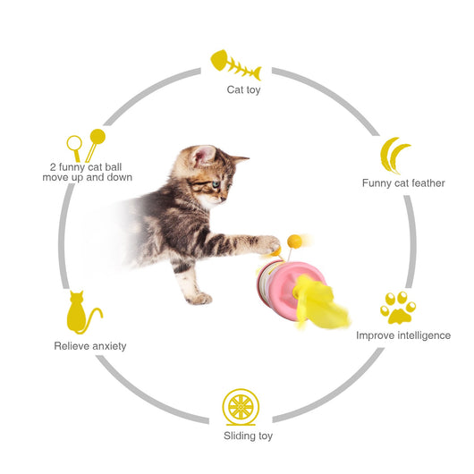 Juguete Interactivo para Gatos con Pluma y Bola Equilibrante - Image 7