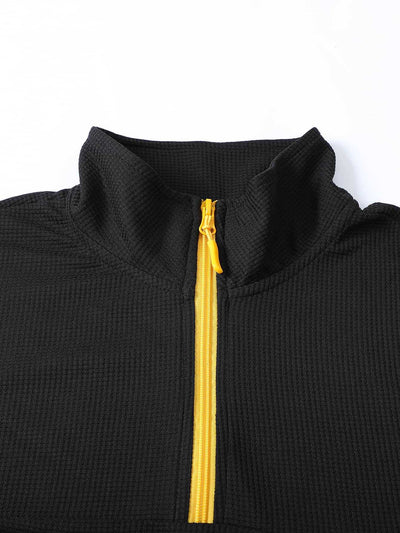 Suéter Deportivo Hombre Media Cremallera Bloques de Color Cuello Alto Manga Larga - Image 12