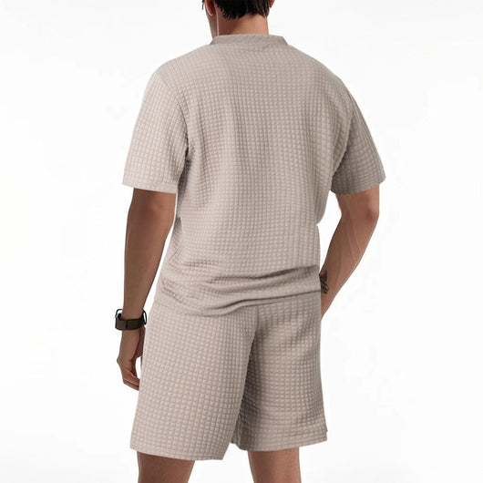 Conjunto Retro Casual para Hombre - Camiseta Cuello Redondo Manga Corta - Image 13