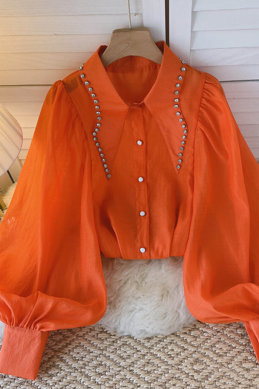 Blusa Elegante para Mujer con Cristales y Mangas Linterna - Image 20