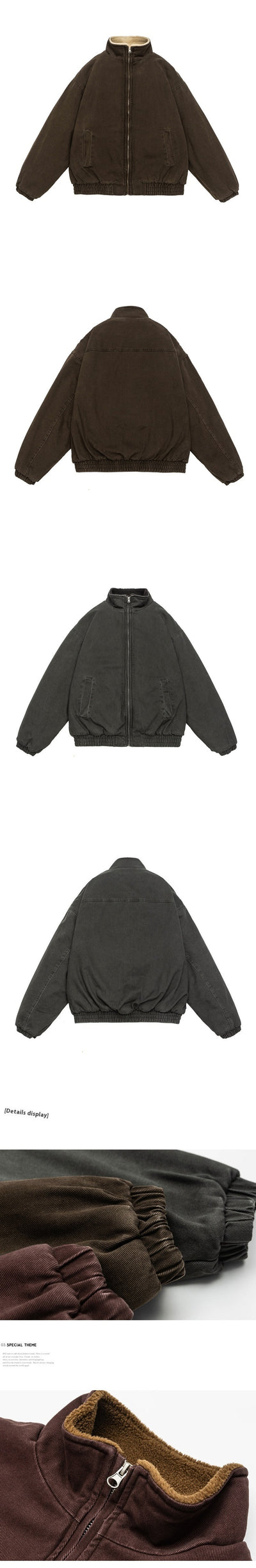 Abrigo de Algodón Invierno para Hombre con Forro de Lana Cordero - Image 9