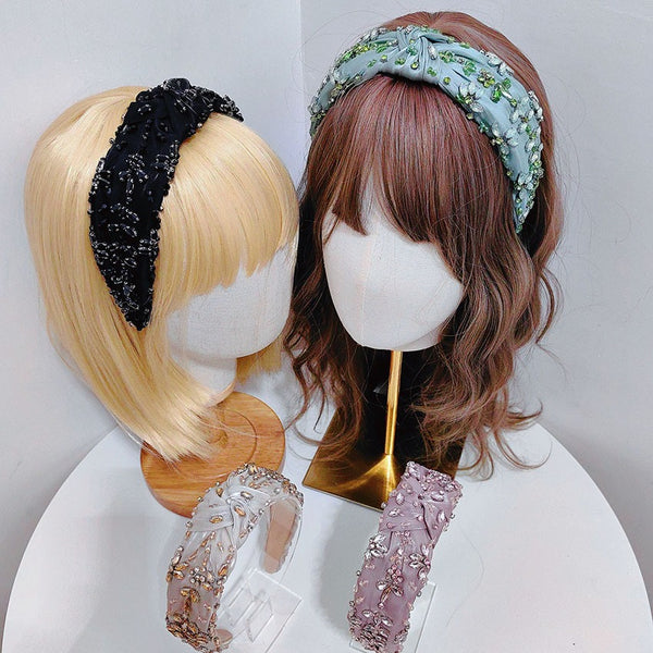 Diadema de Seda con Diamantes Incrustados