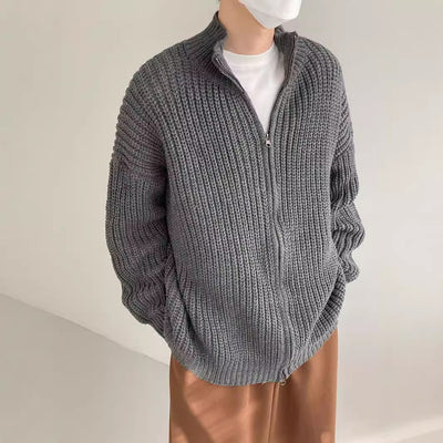Suéter Cuello Alto Medio Hombre Primavera Otoño Estilo Relajado Color Sólido - Image 4
