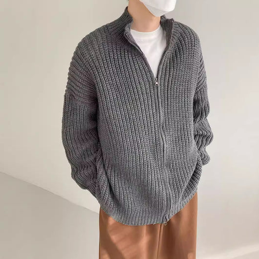 Suéter Cuello Alto Medio Hombre Primavera Otoño Estilo Relajado Color Sólido - Image 4
