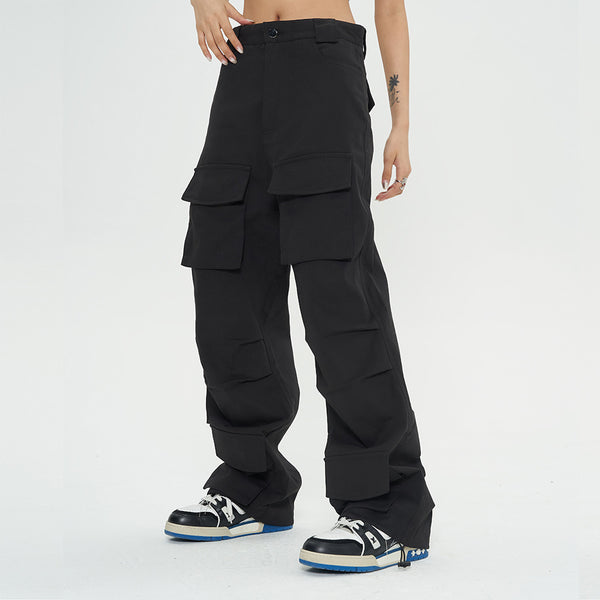 Pantalones de Trabajo Multibolsillos Corte Recto para Hombre