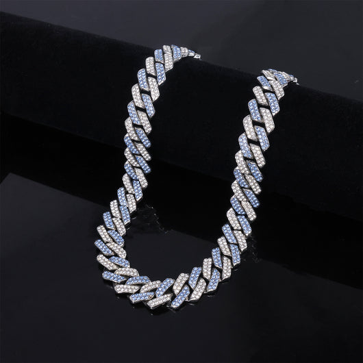 Collar para Hombre en Aleación con Dije de Diamante Azul Polvoso y Cierre de Bisagra - Image 9