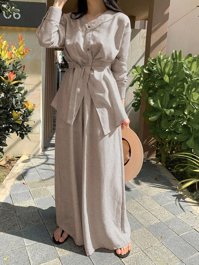 Conjunto Elegante: Blusa y Pantalón de Pierna Ancha - Image 6