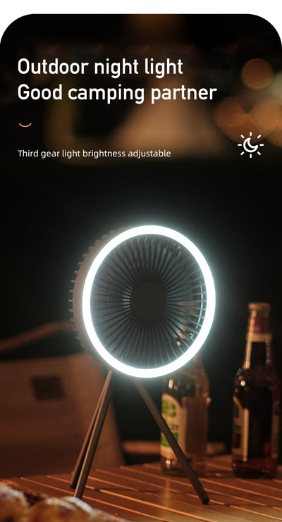 Ventilador LED Camping Portátil 3 en 1 con Tripié Ajustable y Carga USB - Image 14