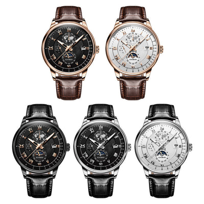 Reloj Mecánico Automático de Moda con Tres Esferas y Seis Agujas - Image 11