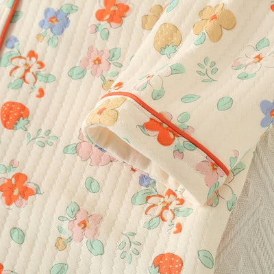 Pijama Acolchado Tres Capas Mujer Suelto Solapas Calorías Ropa de Casa - Image 17
