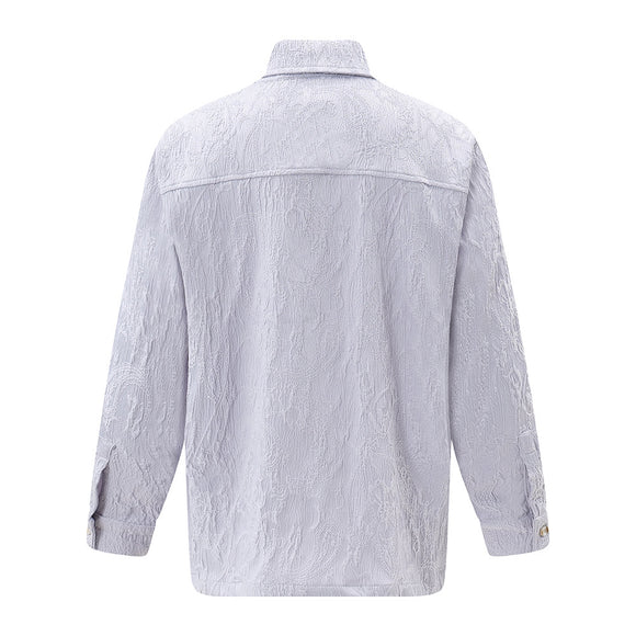 Camisa de Manga Larga con Textura Plisada