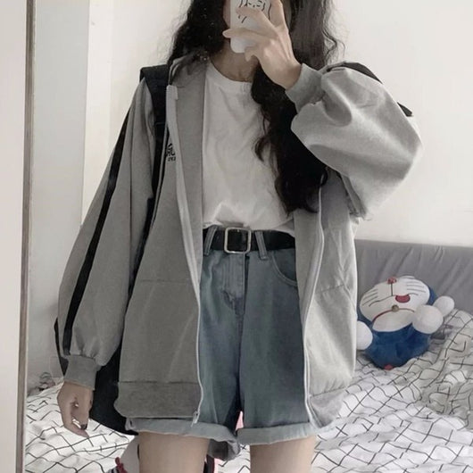 Chaqueta Deportiva Gris de Manga Larga para Estudiantes - Image 7