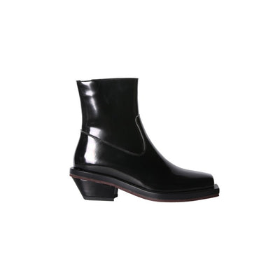 Botas de Cuero Cortas con Tacón Grueso y Punta Cuadrada - Image 14