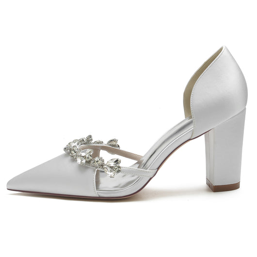 Zapatos de Tacón Cuadrado con Punta Afilada y Cristales Brillantes - Image 24