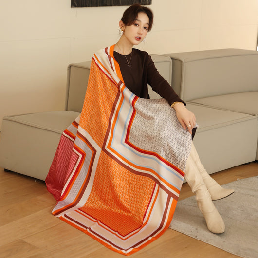 Pañuelo Cuadrado de Satén Estampado Cashew para Mujer - Image 25