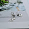 Simple S925 Sterling Plated Women's Geometric English Tag Earrings Round Earrings 925 Plated