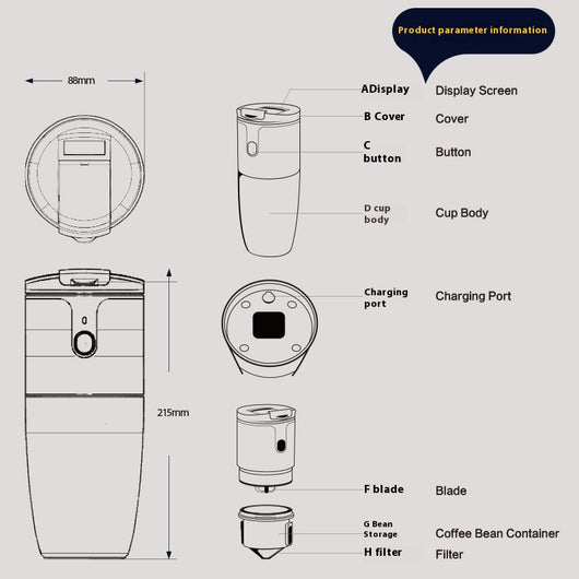 Molino de Café Inteligente Portátil USB para Auto y Hogar - Image 8