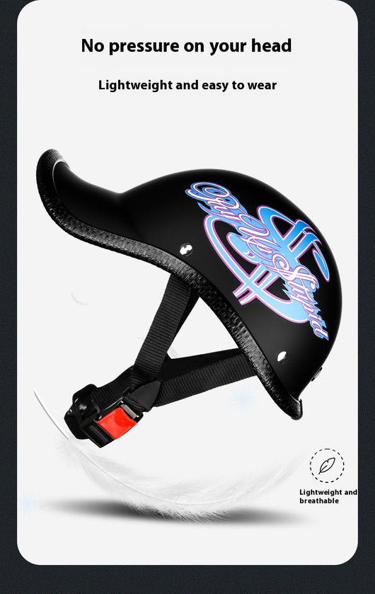 Casco Retro Eléctrico con Batería para Motocicleta - Protección de Seguridad Media - Image 16