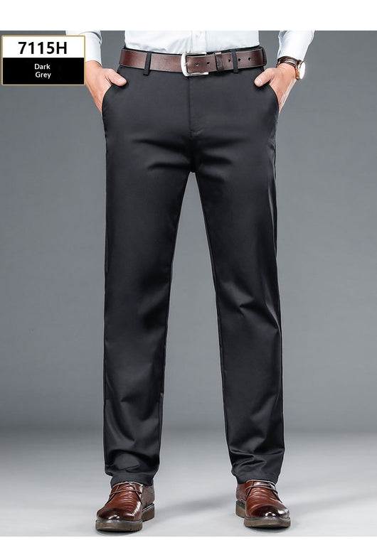 Pantalones de Vestir Hombre Corte Recto Ajuste Suelto con Elastano - Image 13