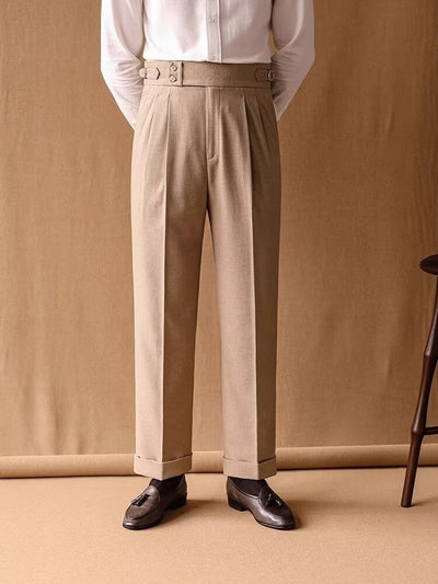 Pantalones de Invierno Rectos Cintura Alta para Hombre con Hebillas Parisinas - Image 23