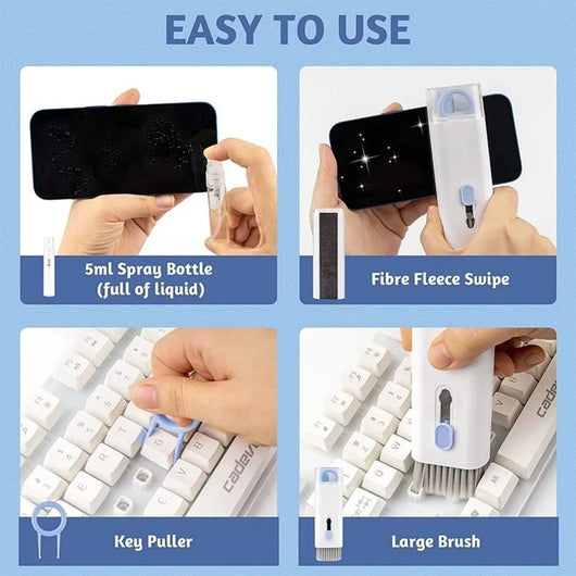 Kit Completo 7 en 1 para Limpiar Teclado, Auriculares y Computadora - Image 3