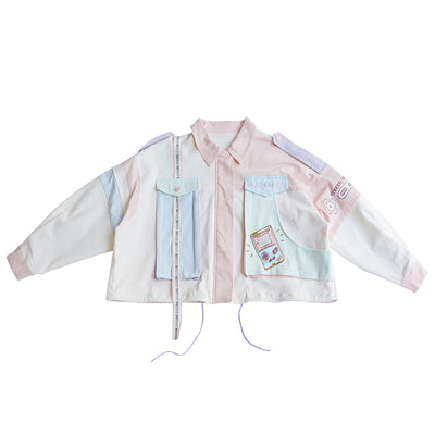 Chaqueta Suelta con Bolsillos Grandes, Cintas y Bloques de Color - Image 7