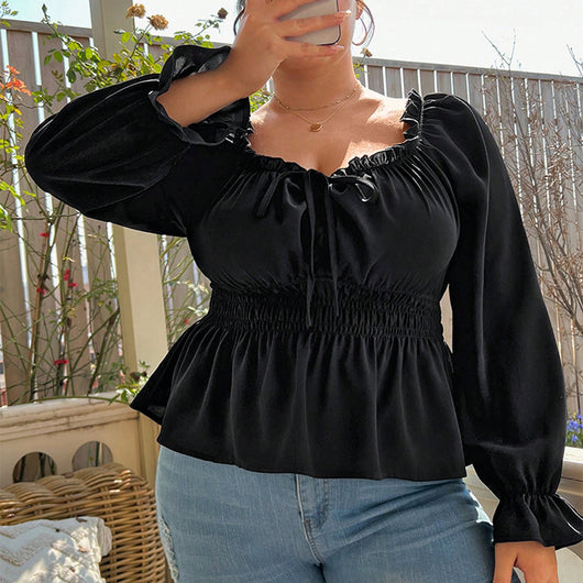 Blusa Reductora Talla Grande con Efecto Adelgazante y Escote Clavícula - Image 6