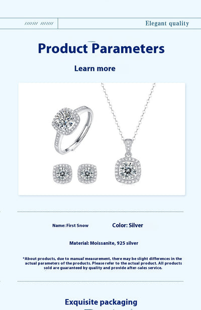 Conjunto de Anillo y Collar Moissanita Estilo Coreano Asterismo - Image 10