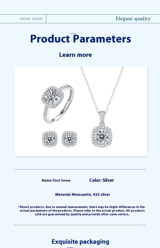 Conjunto de Anillo y Collar Moissanita Estilo Coreano Asterismo - Image 10