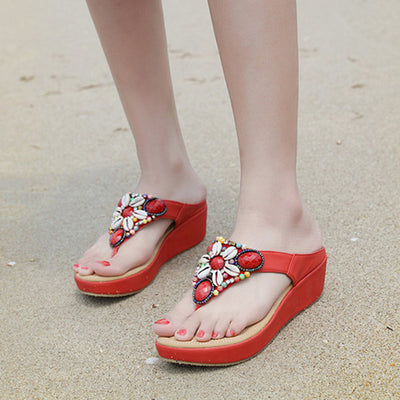 Sandalias Cuña Bohemias con Abalorios - Image 11