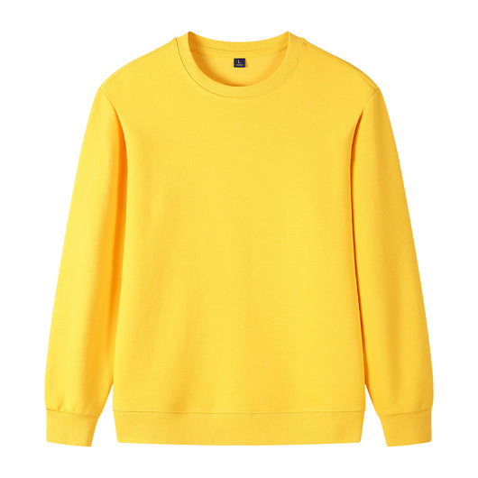 Navy blue pure cotton long sleeve round neck sweatshirt with ribbed cuffs and hem, displayed flat. - Image 8