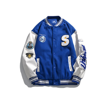 Chaqueta Deportiva de Béisbol con Parches de Contraste - Image 3