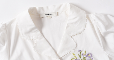 Blusa Modal Retro Francesa con Bordados para Mujer - Image 19