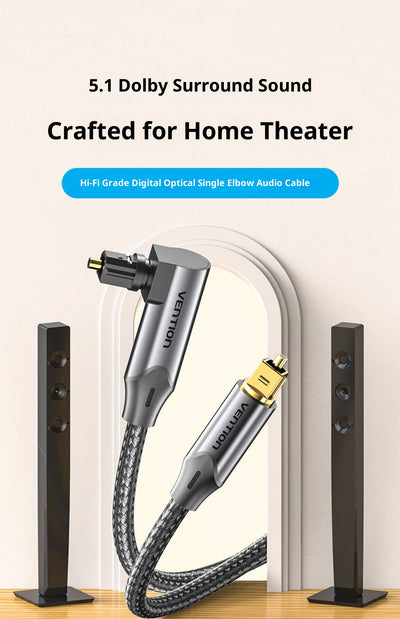Cable de Audio Óptico Digital con Codo de 90° para TV y Barra de Sonido - Image 12