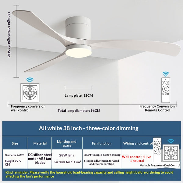 Ventilador de Techo con Luz Integrada Moderno y Minimalista