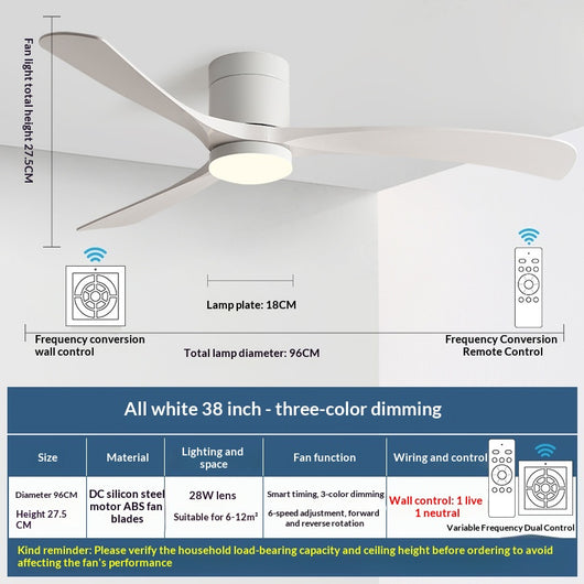 Ventilador de Techo con Luz Integrada Moderno y Minimalista - Image 2