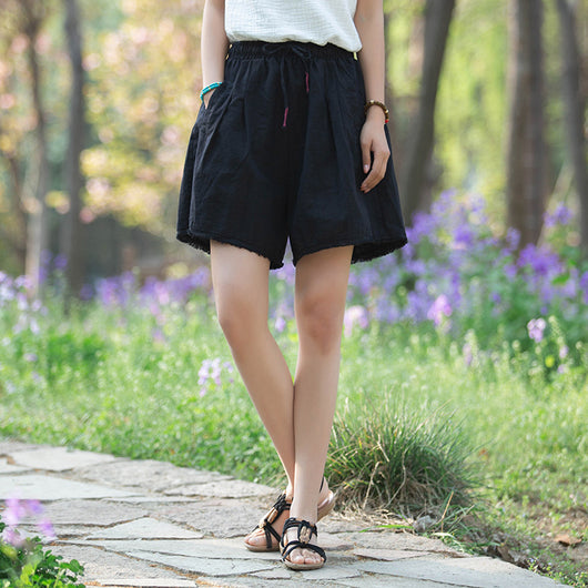 Pantalón de Lino Holgado con Cintura Ajustable - Corte Ancho y Bordes Crudos - Image 2