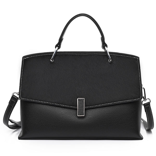 Bolsa de Cuero Genuino para Mujer - Cartera Elegante de Gran Capacidad