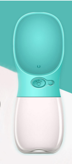 White and clear portable dog water dispenser with a built-in bowl and transparent water reservoir. - Image 18