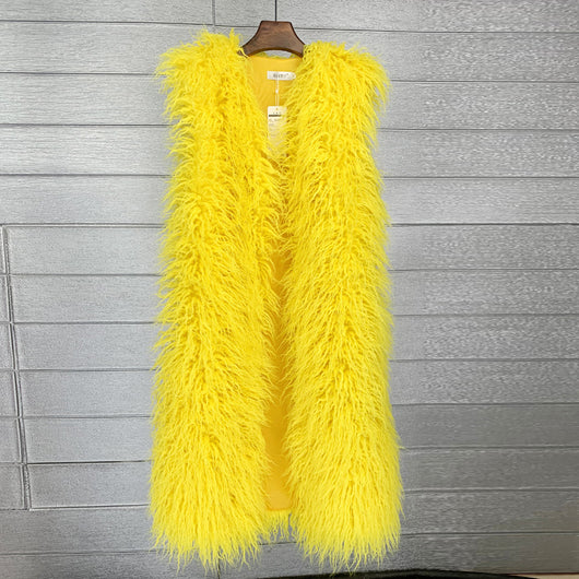 Chaleco de Lana y Pelaje Long Beach para Mujer - Abrigo Cálido - Image 11