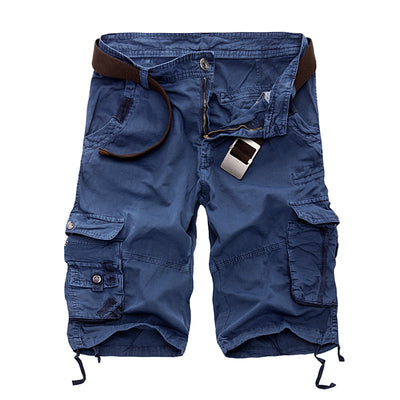 Pantalones Cargo Cortos Estilo Coreano Hombre - Cintura Suelta 5 Puntos Multi Bolsillo Camuflaje - Image 8
