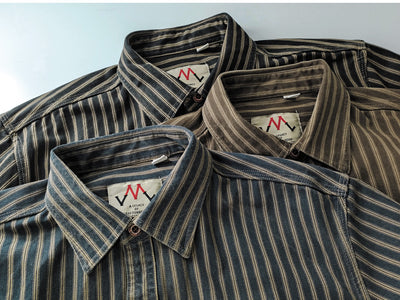 Camisa Casual de Algodón Vintage con Lavado Pesado para Hombre - Image 11