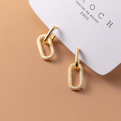 Aretes Geométricos de Diamantes - Diseño Elipse Moderna - Image 5