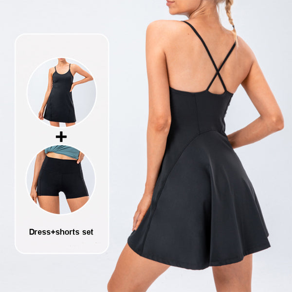 Conjunto Deportivo 2 Piezas: Falda Tenis Yoga y Short Fitness de Alto Estiramiento - Image 5