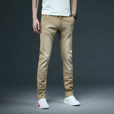 Pantalón Denim Slim Fit Clásico de Color Sólido para Hombre - Image 7