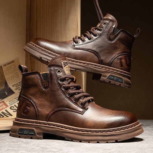 Botas de Trabajo Retro Estilo Británico para Hombre