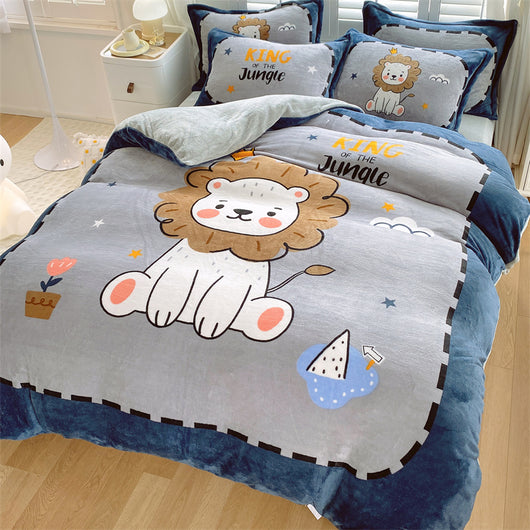 Juego de Cama Infantil de Terciopelo Suave con Diseño de Caricaturas - Image 17
