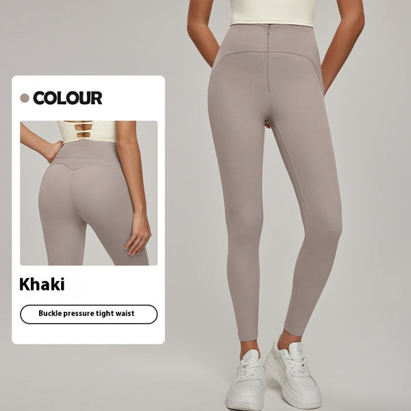 Pantalones Deportivos Levanta Cadera Cintura Alta Sin Costuras