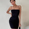 Vestido Ajustado con Pliegues y Tirantes Finos para Cadera