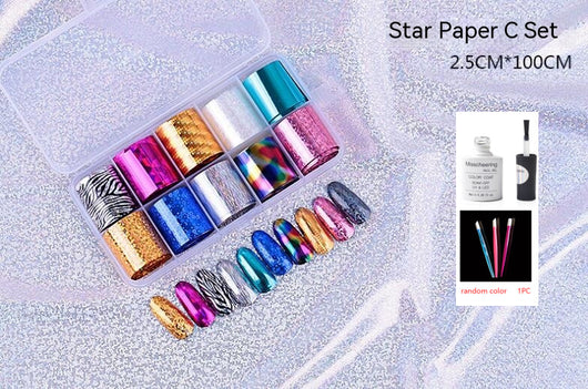 Set de 12 Láminas Decorativas para Uñas - Transferencias Nail Art - Image 3